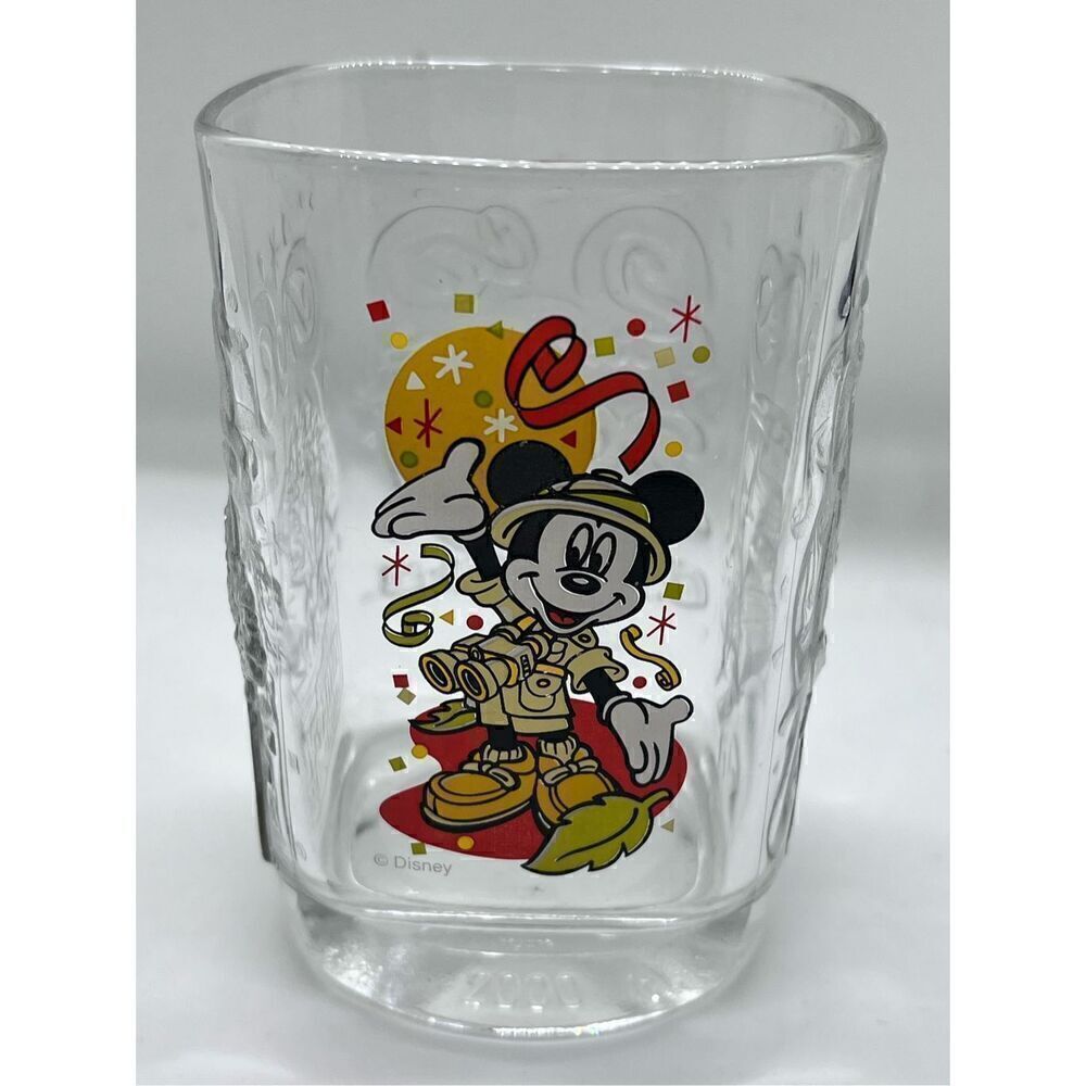 Vintage Mickey Safari 2000 Walt Disney World Glass Made In France